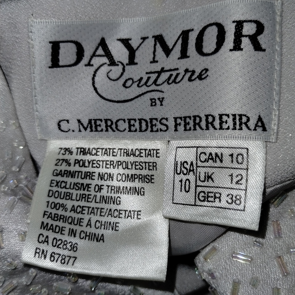 Vintage Daymor Couture By Mercedes Ferreira winter white formal dress Midi Dress - Picture 4 of 7